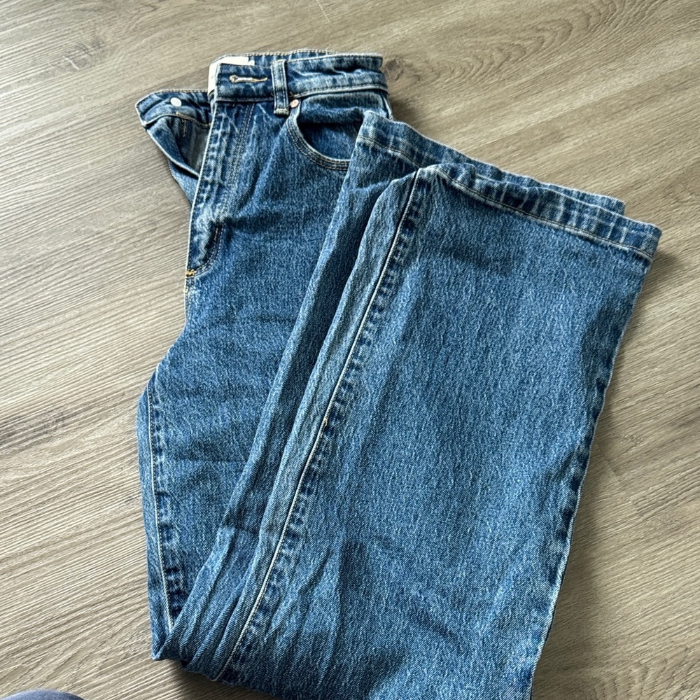 Abrand High Rise Denim Jeans in Deep Blue